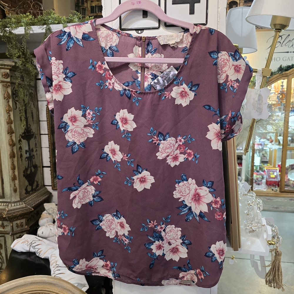 Pink Republic Floral Women's Blouse - Purple and Pink